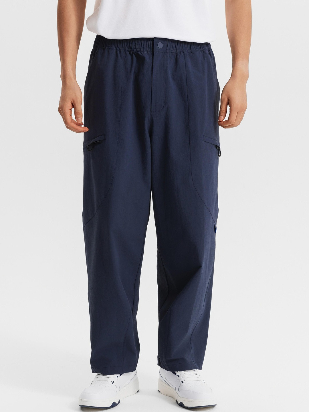 Decathlon Men Relaxed-Fit Sportswear Zipper Tapered Trousers