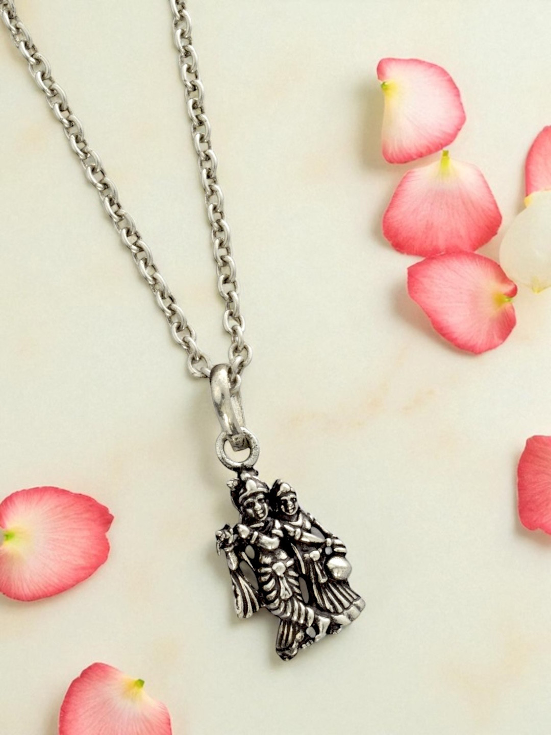 Azita U925 Sterling Silver God Radha Krishna Pendant