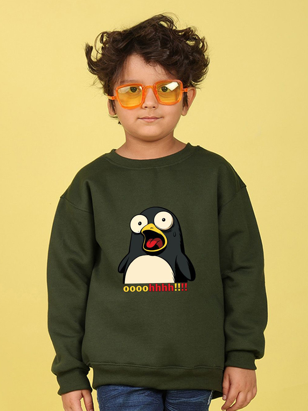 NUSYL Boys Dollfine Printed Oversized Pullover Sweatshirt