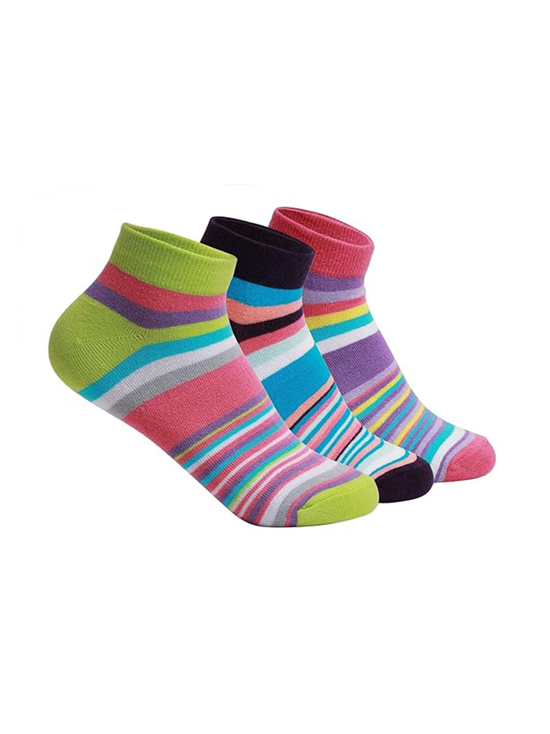 Supersox Women Pack of 3 Multicoloured Ankle-Length Socks