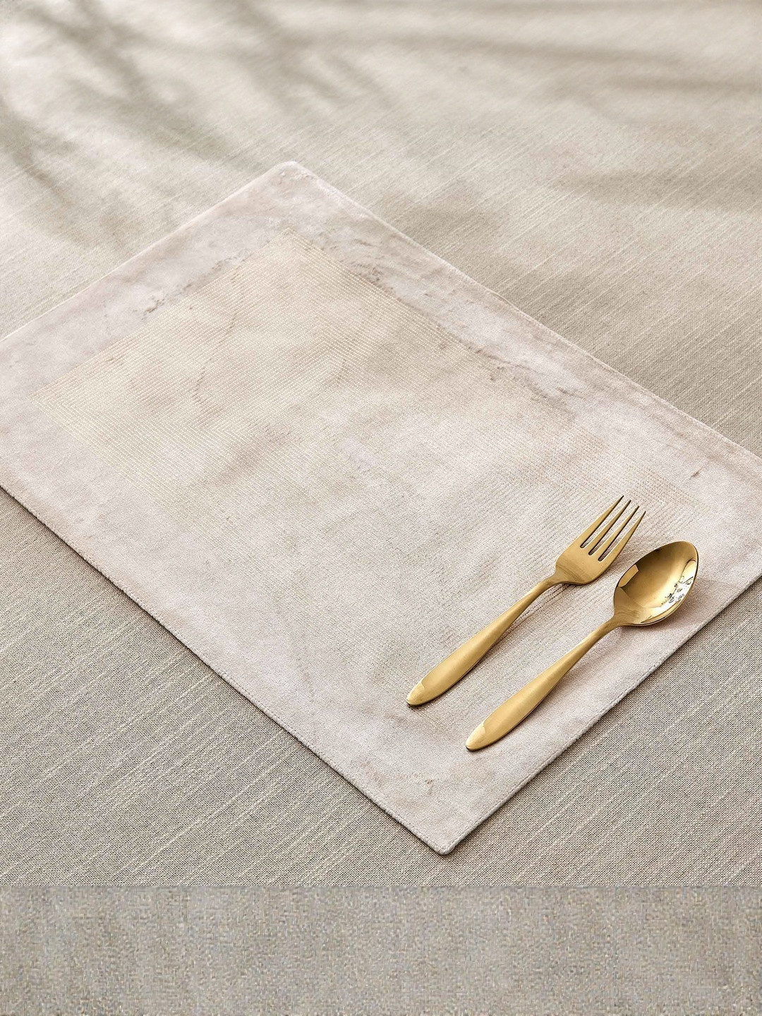 Home Centre Glimmer Brixa Beige Textured Table Placemats