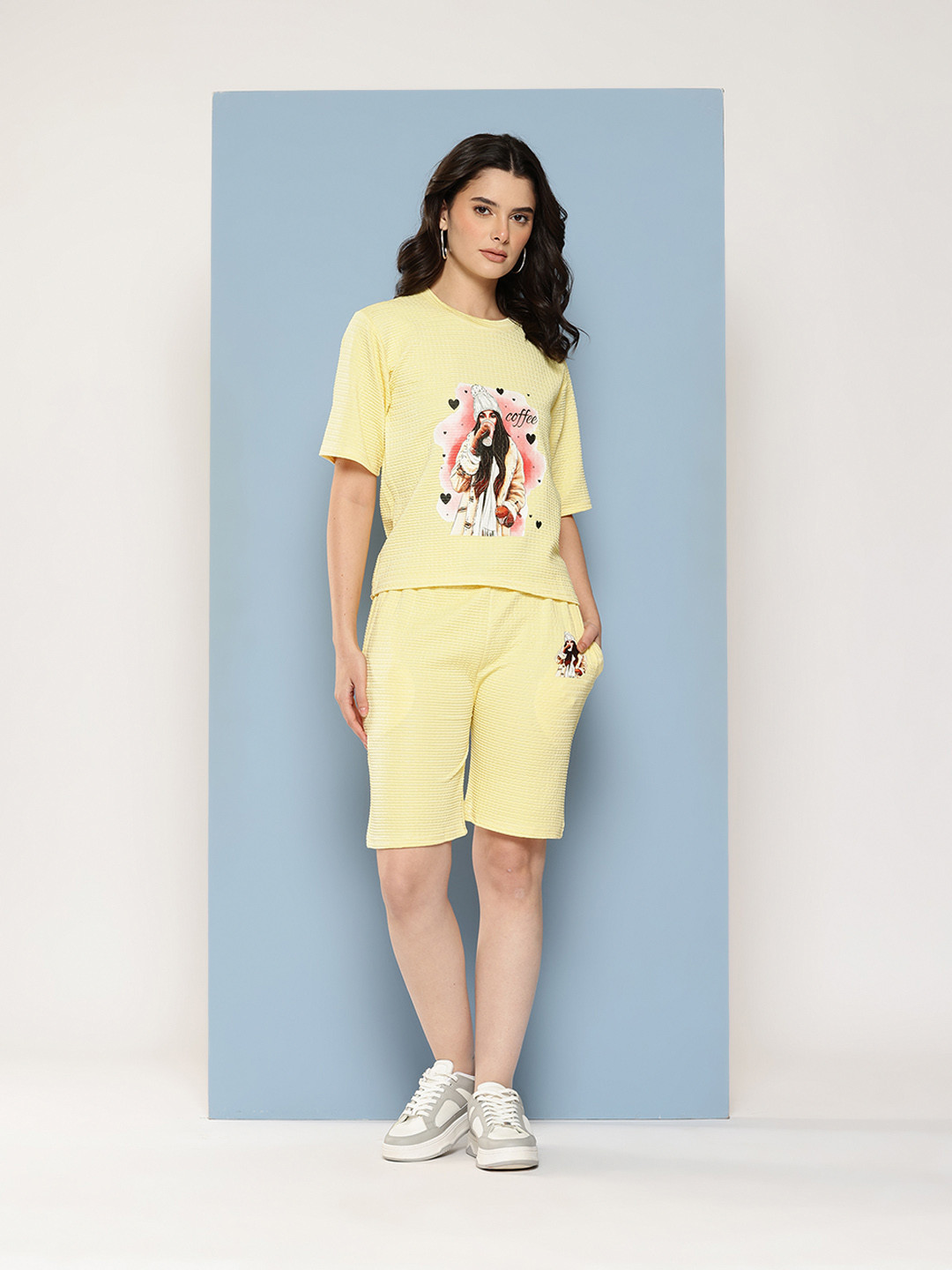 Aarika Conversational Print Textured Co-Ords