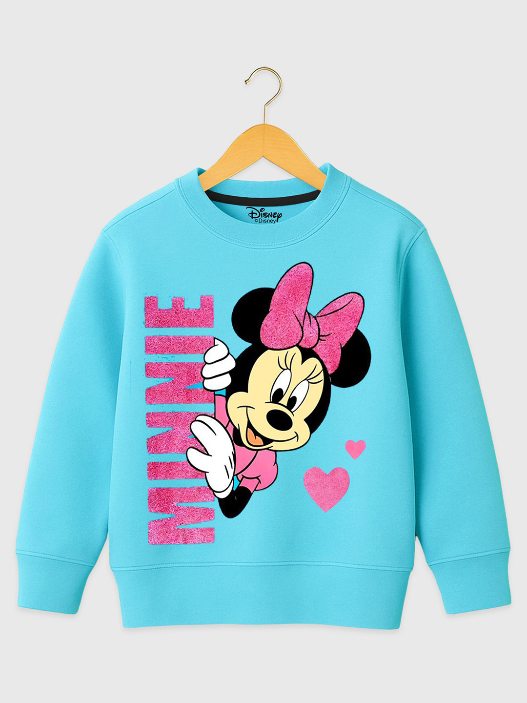 YK Disney Girls Graphic Printed Straight Pullover Sweatshirt