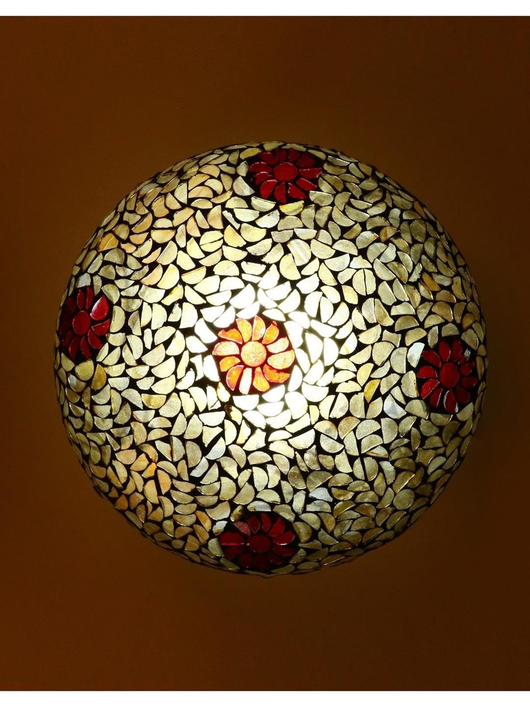 1ST TIME Red & Black Textured Ceiling Lamp
