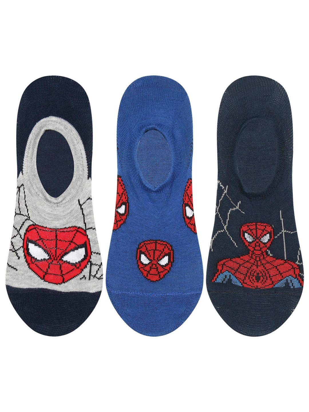 Supersox Boys Pack of 3 Assorted Spider Man Shoe Liners