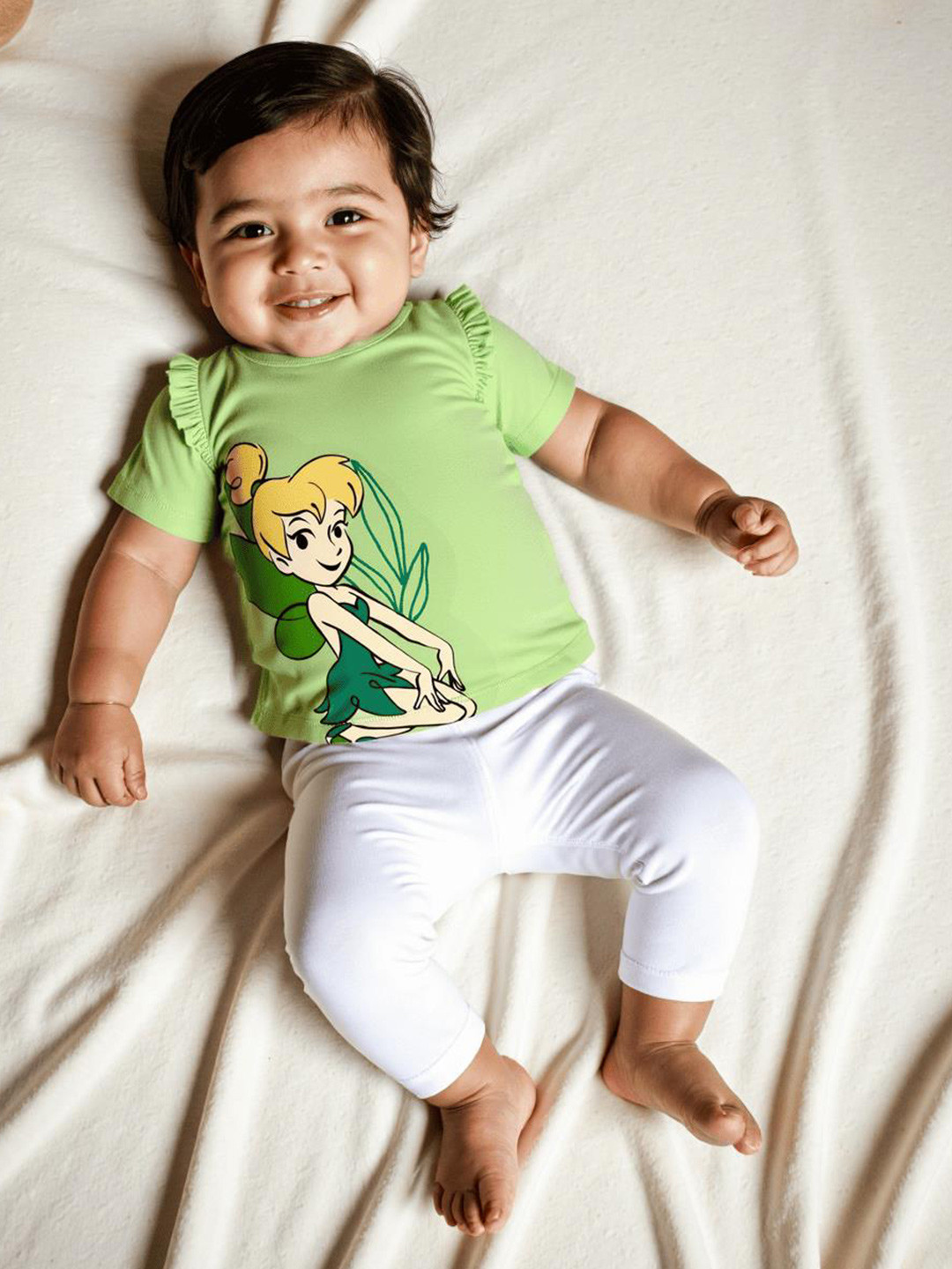Nauti Nati Girls Disney Princess Antimicrobial Graphic Printed Round Neck Cotton T-shirt