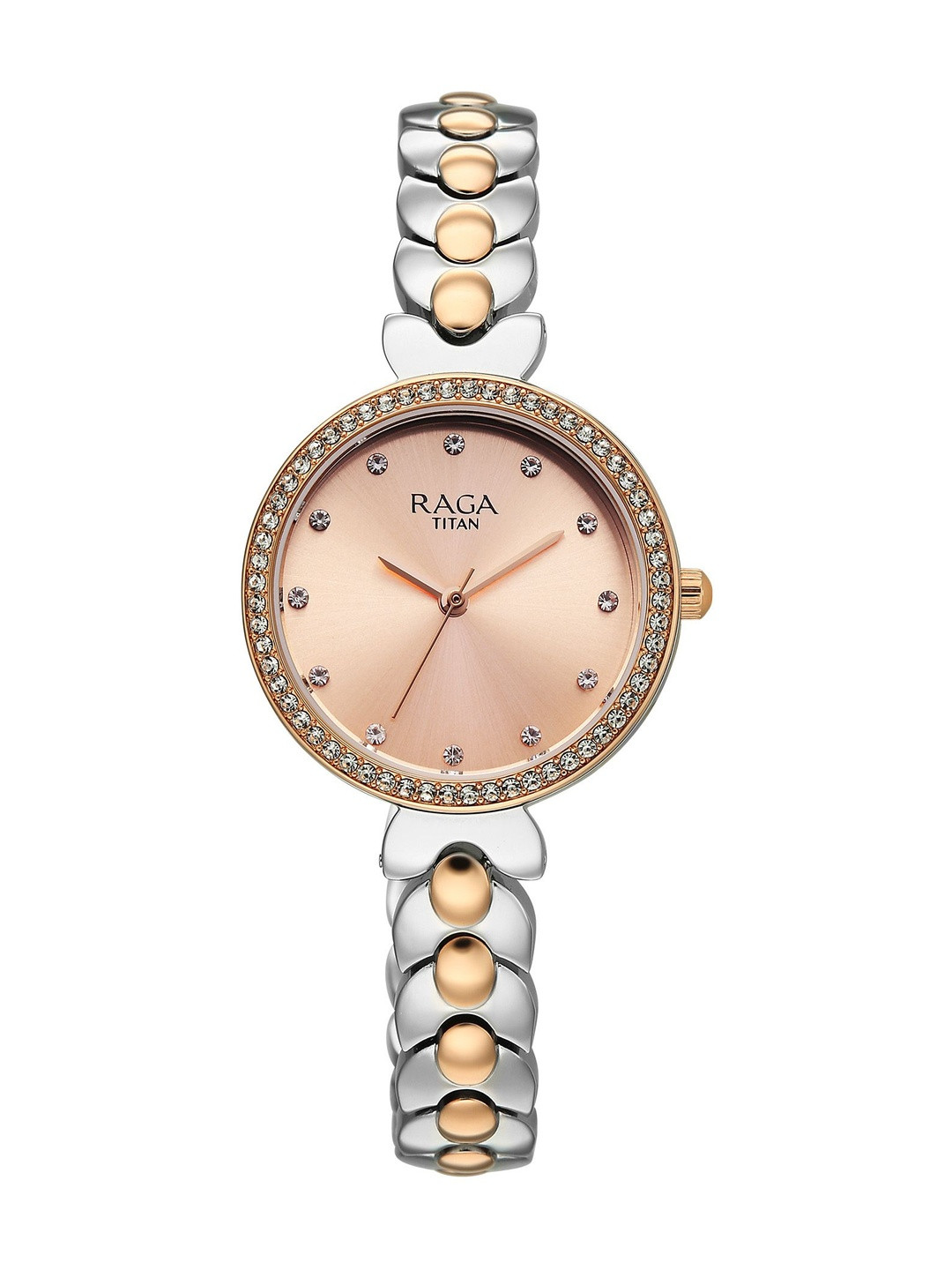Titan Women's Raga Showstopper 4.0 Quartz Rose Gold Round Dial Watch - 95357KM01