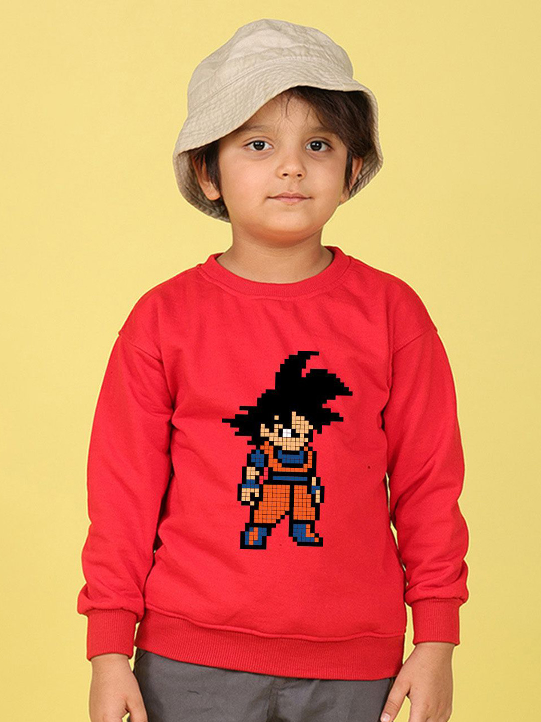 NUSYL Boys Anime Text Printed Oversized Sweatshirt