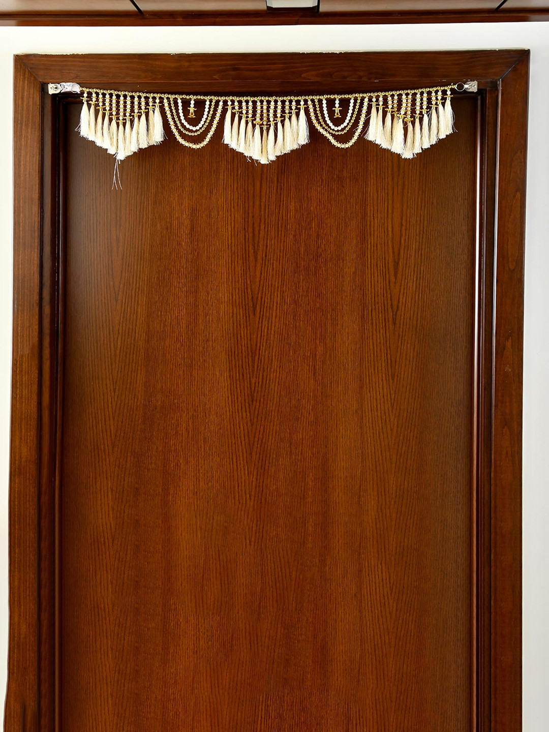 CraftVatika Gold Toned And White Toran Door Bandhanwar