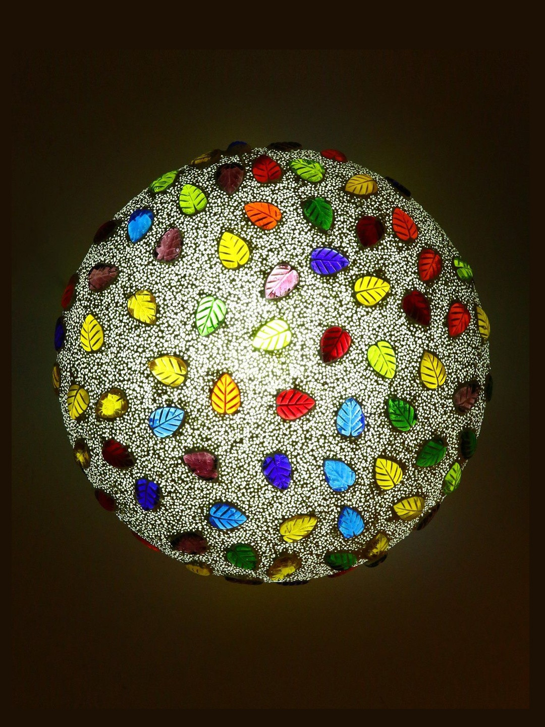 1ST TIME White & Red Textured Ceiling Lamp