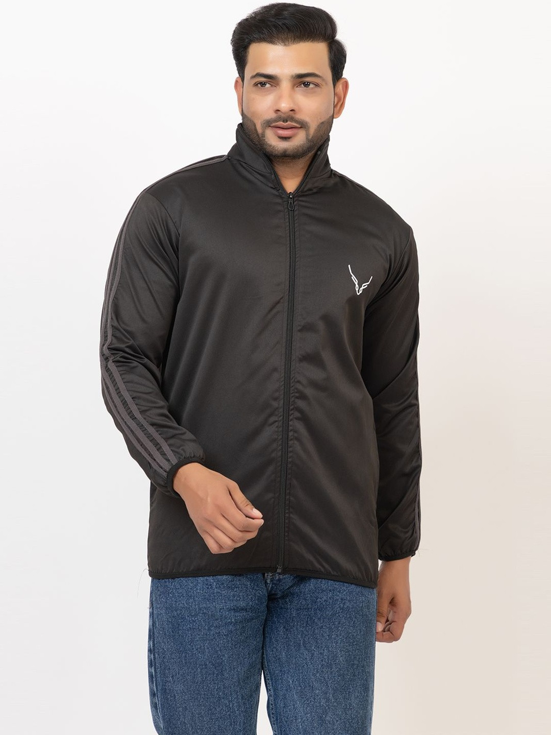 BUFFARO Brand Logo Striped Lightweight Sporty Jacket