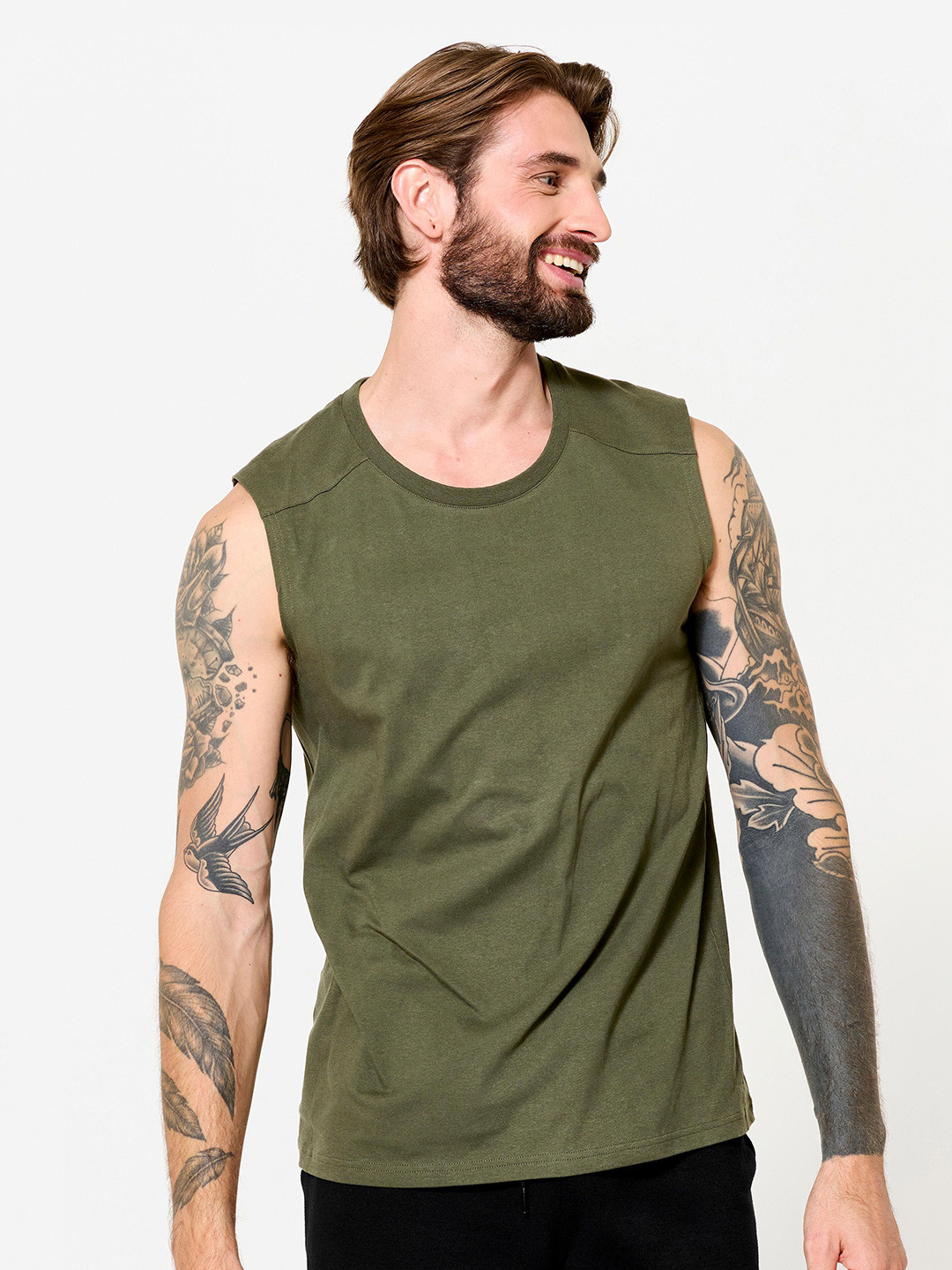 Decathlon Pure Cotton Stretch Fitness Tank T-Shirt