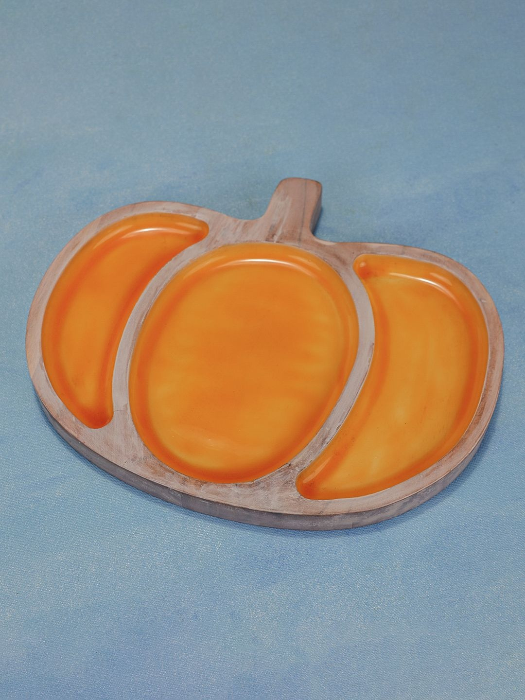 Ireka Homes Yellow And Brown Wooden Easy to Clean Food Platter