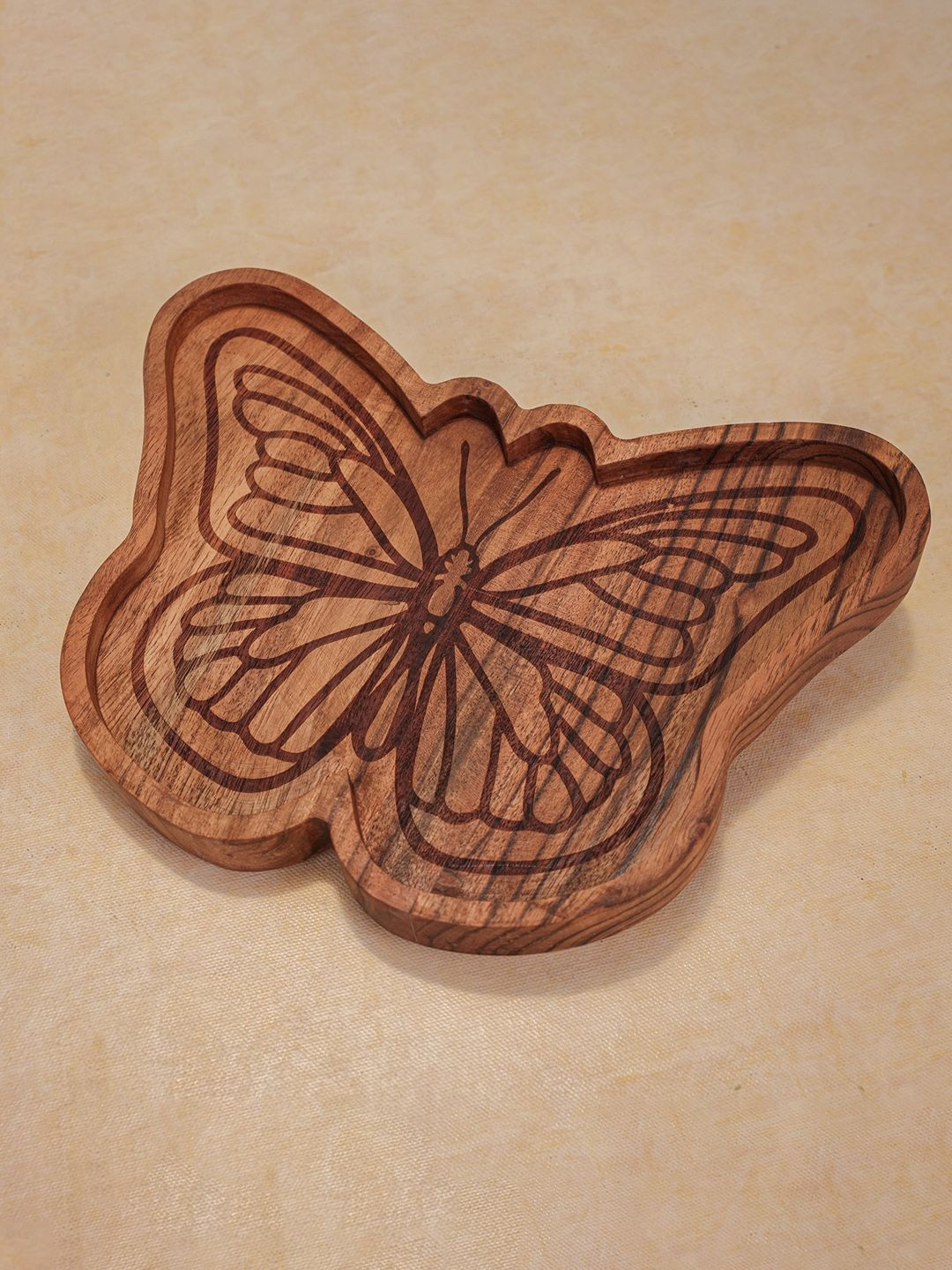 Ireka Homes Brown Wooden Easy to Clean Food Platter