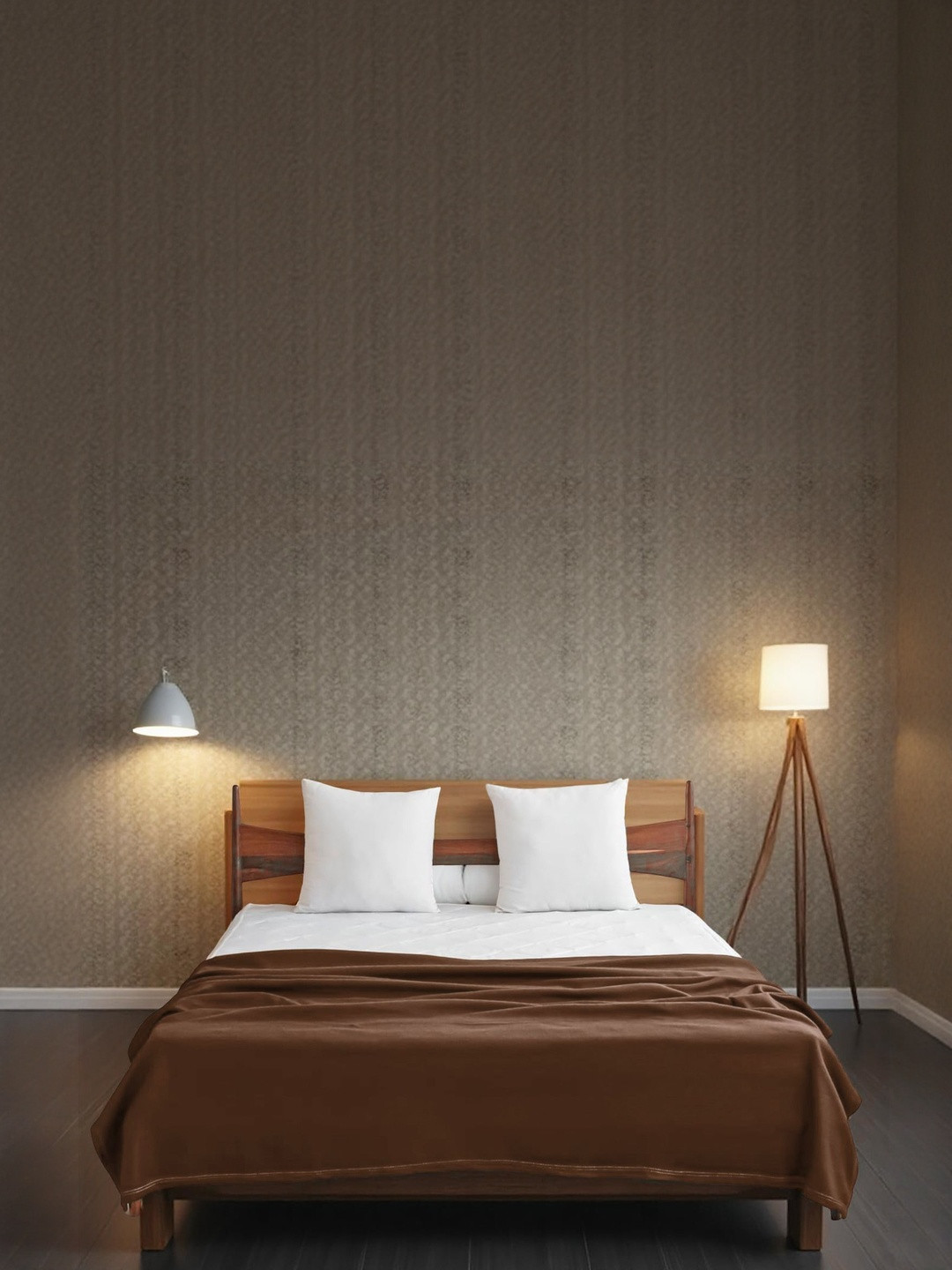Aura Coffee Brown Breathable 120 GSM Mild Winter Blanket