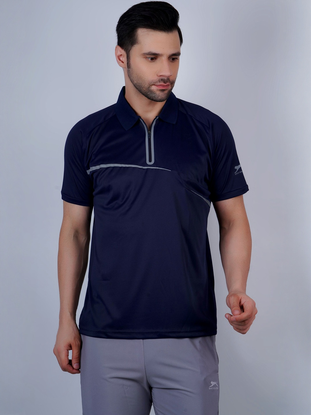 Shiv Naresh Men Brand Logo Polo Collar Pockets T-shirt