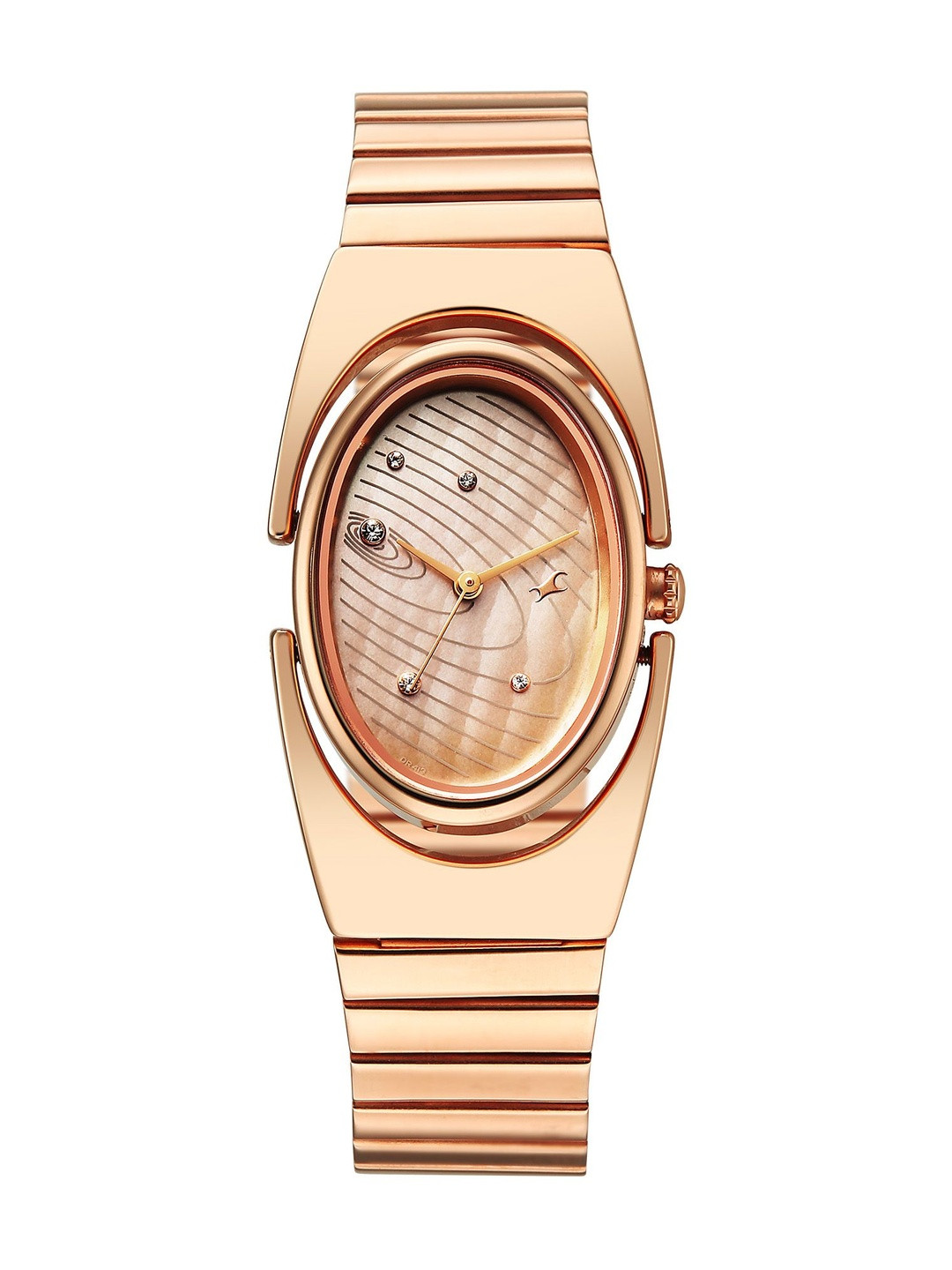 Fastrack Girls UFO Quartz Beige Yellow Shaped Dial Watch - 6318WM01