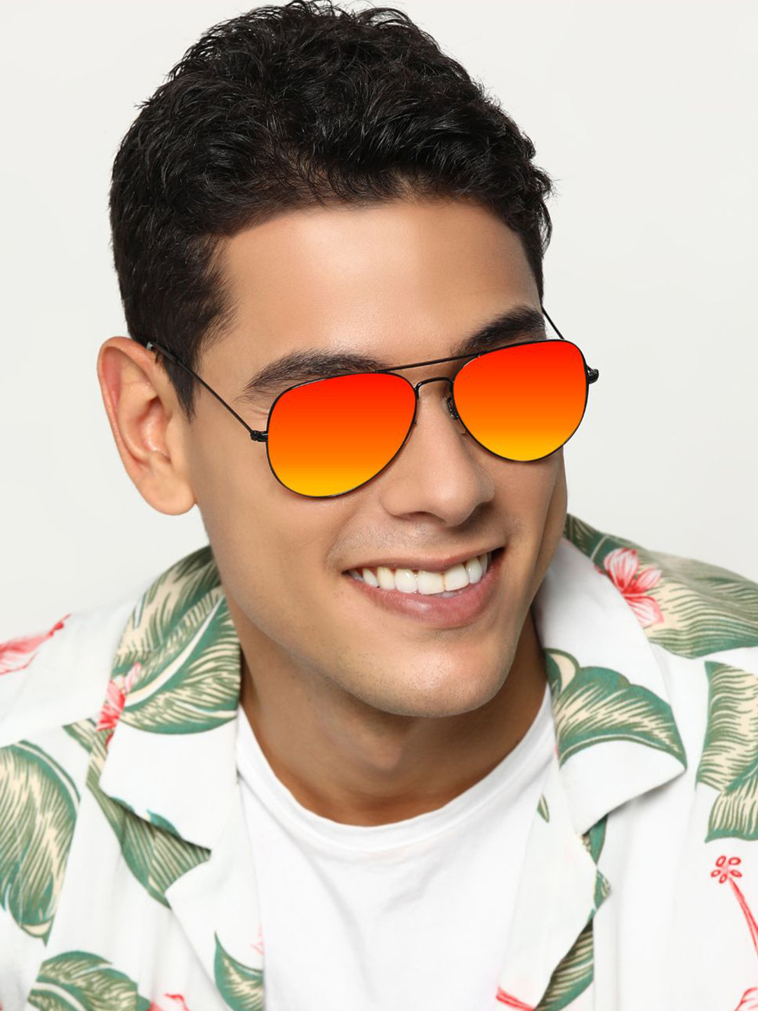 RESIST EYEWEAR Unisex UV Protected Lens Aviator Sunglass AIRCRAFTS BLACK OREANGE REVO 3