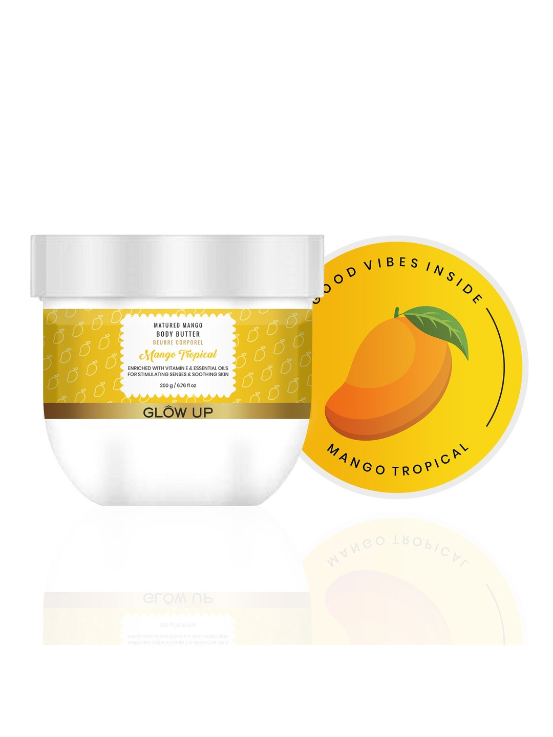 GLOW UP Mango Tropical Body Butter with Vitamin E & Essential Oils - 200 g