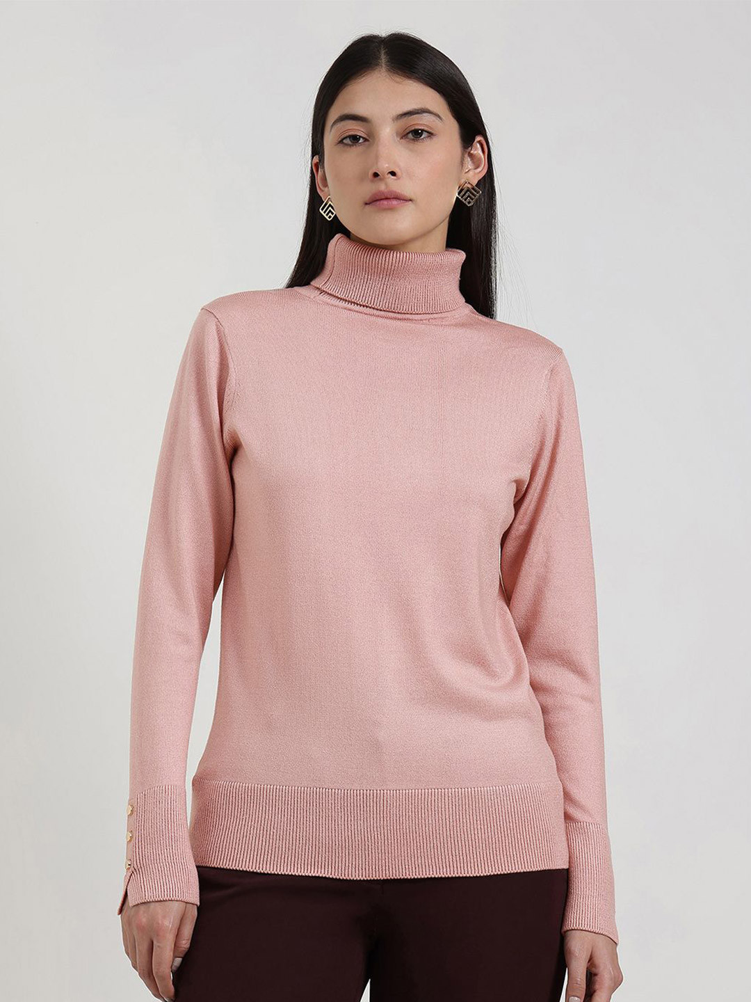 FableStreet LivSoft Women Ribbed Turtle Neck Pullover Sweater