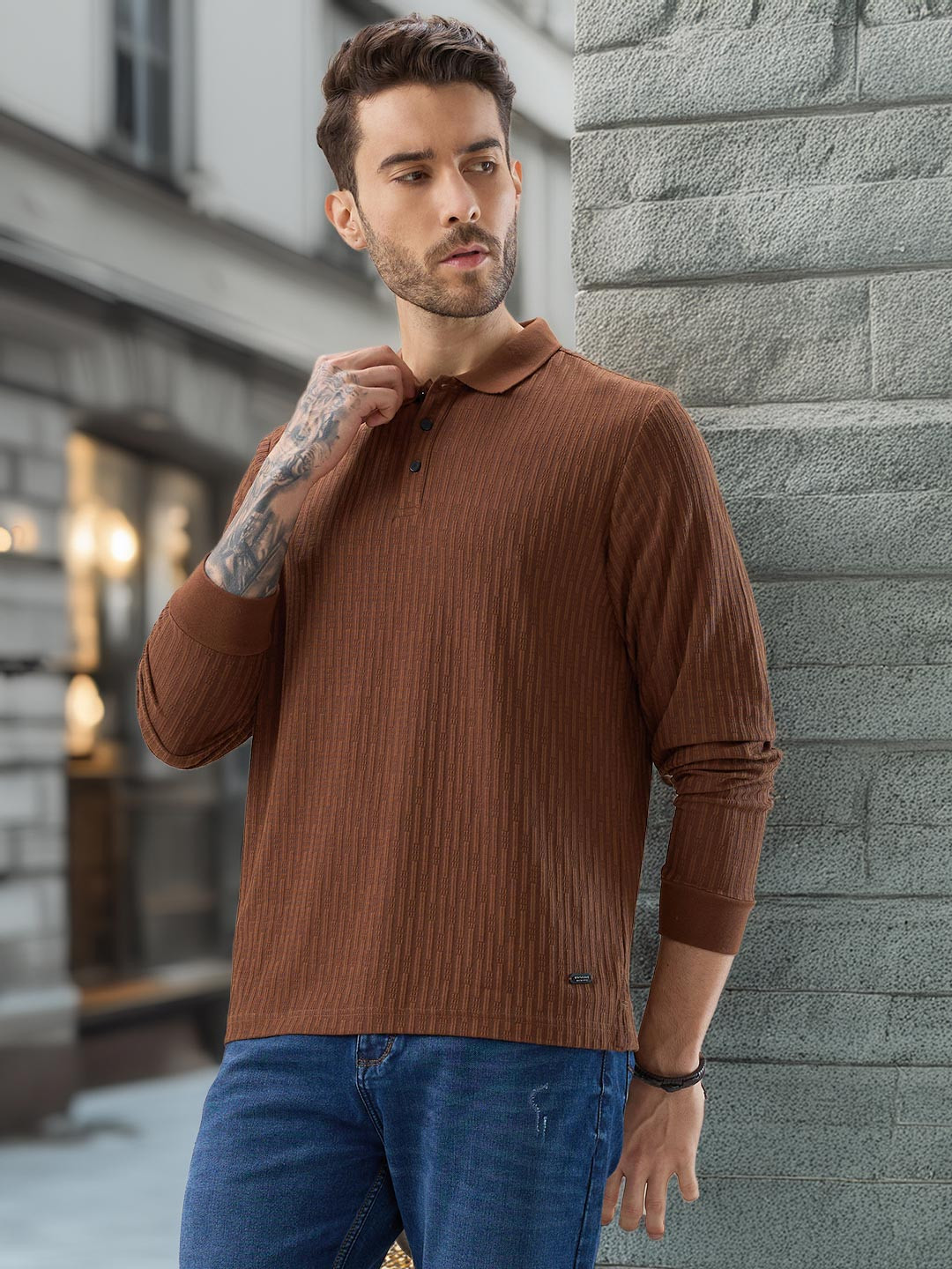 Status Quo Men Polo Collar T-shirt