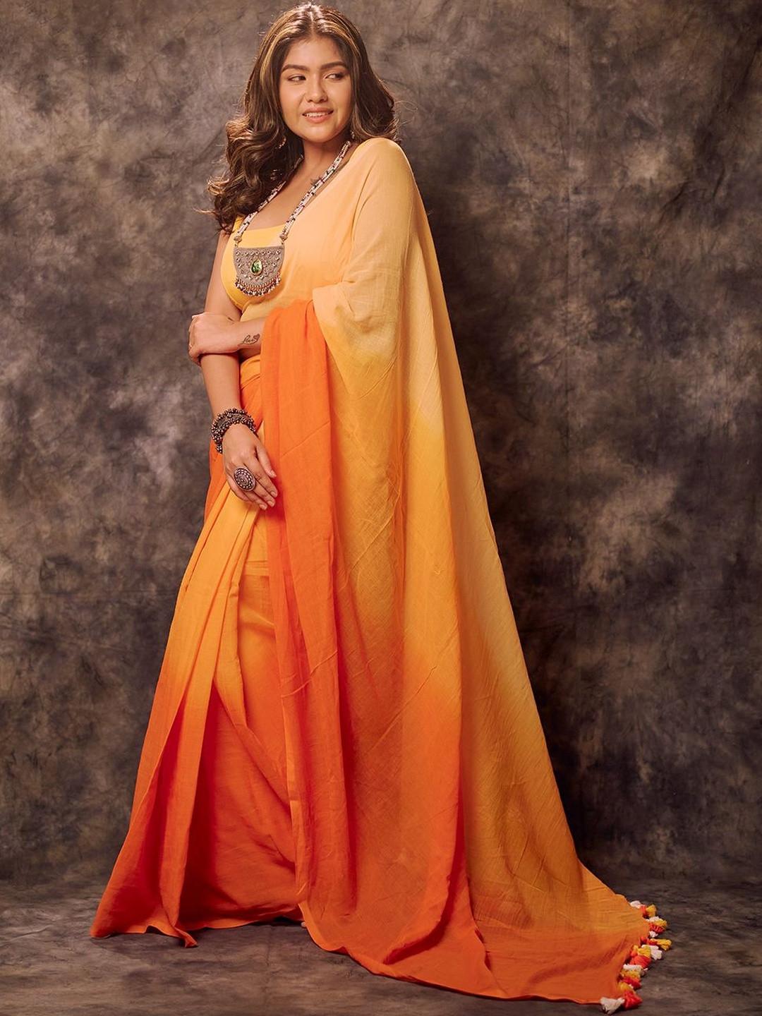 Aparna Women Ombre Dyed Pure Cotton Saree