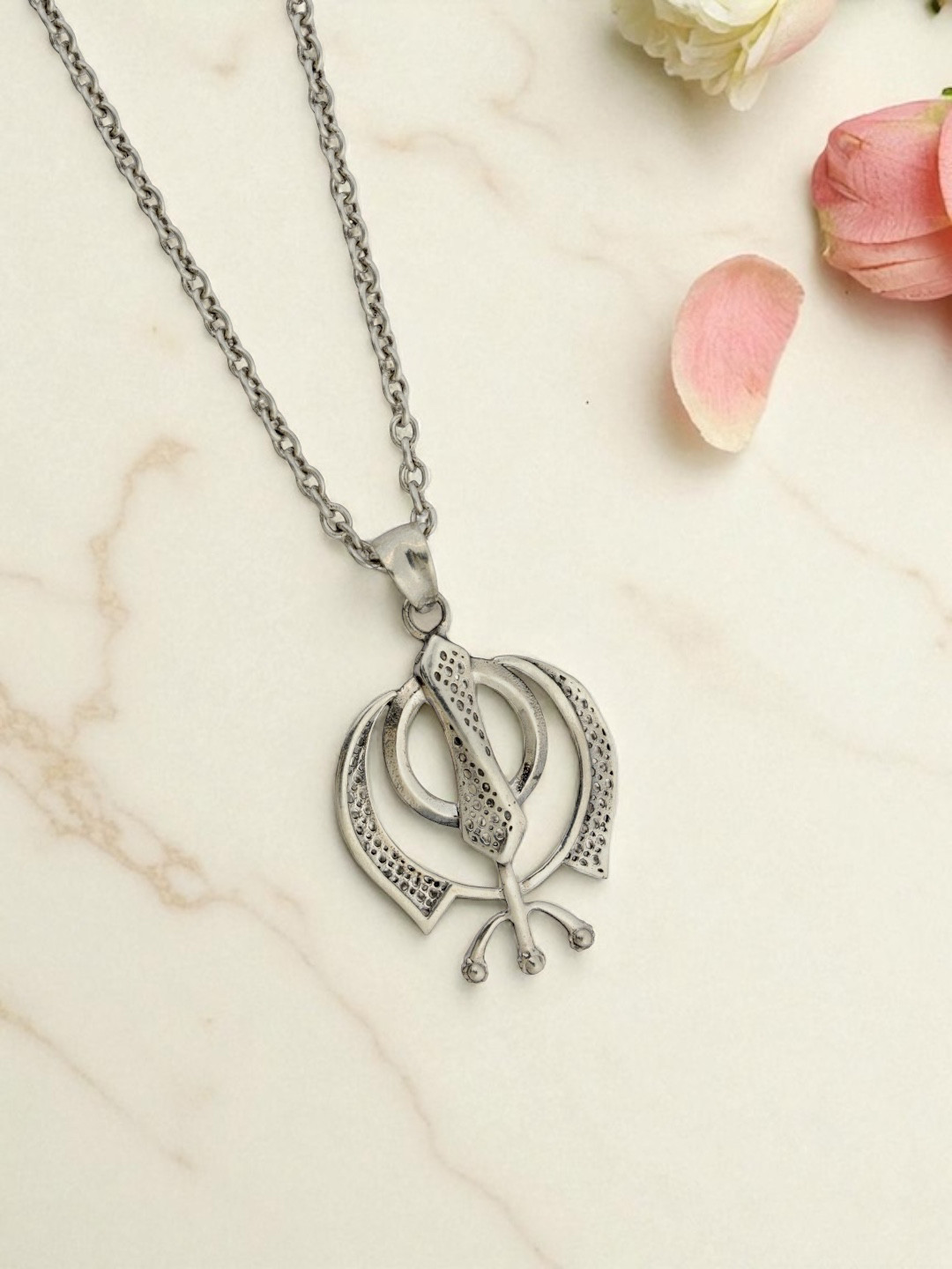 Azita 925 Sterling Silver Khanda/ khalsa Big Pendant