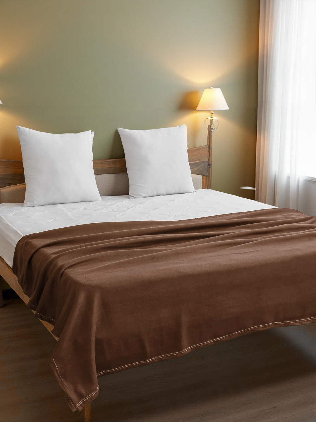 Aura Coffee Brown Breathable 120 GSM Mild Winter Blanket