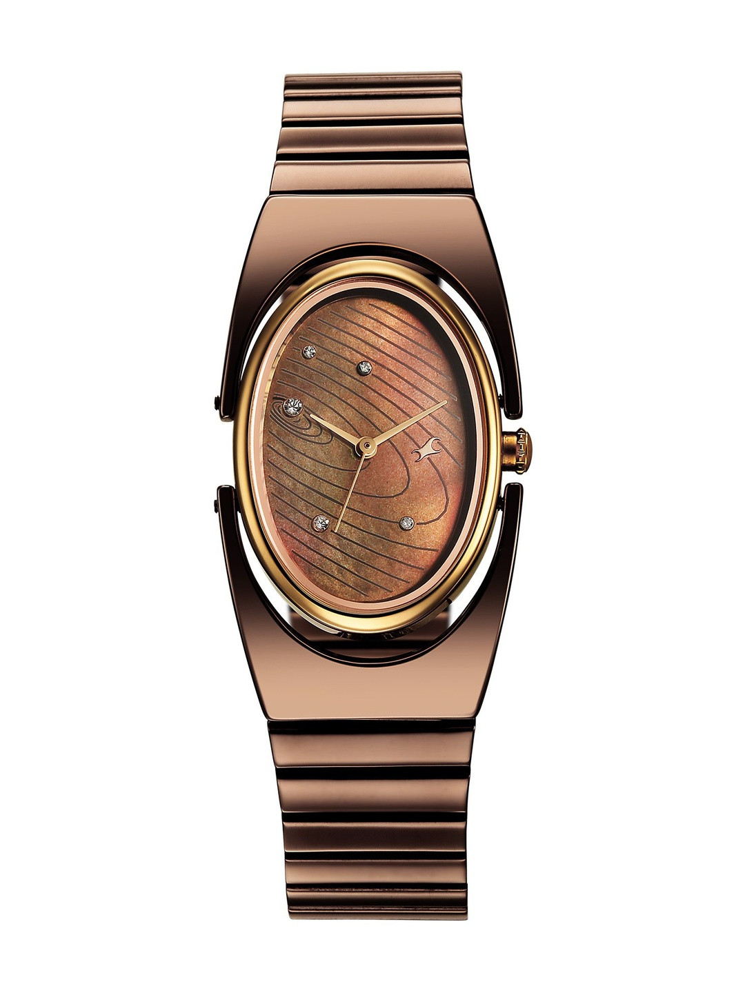 Fastrack Girls UFO Quartz Brown Shaped Dial Watch - 6318KM02