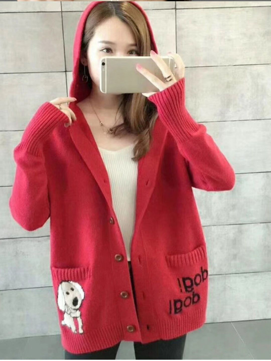 StyleCast Women Graphic Embroidered Hooded Long Sleeves Regular Cardigan