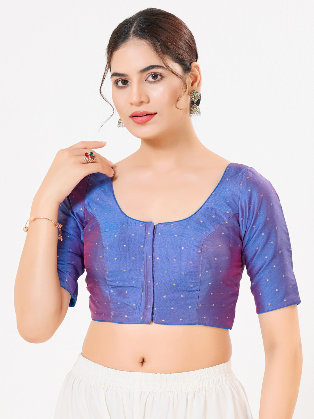 VAMAS - THE DESIGNER BLOUSES Embellished Silk Padded Saree Blouse