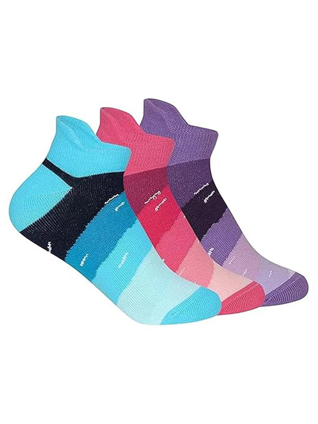 Supersox Women Pack of 3 Patterned Compact Combed Ankle-Length Socks