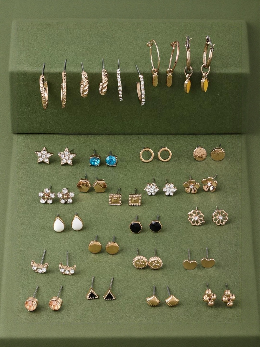 DressBerry Set Of 25 Artificial Stones Studded Circular Studs