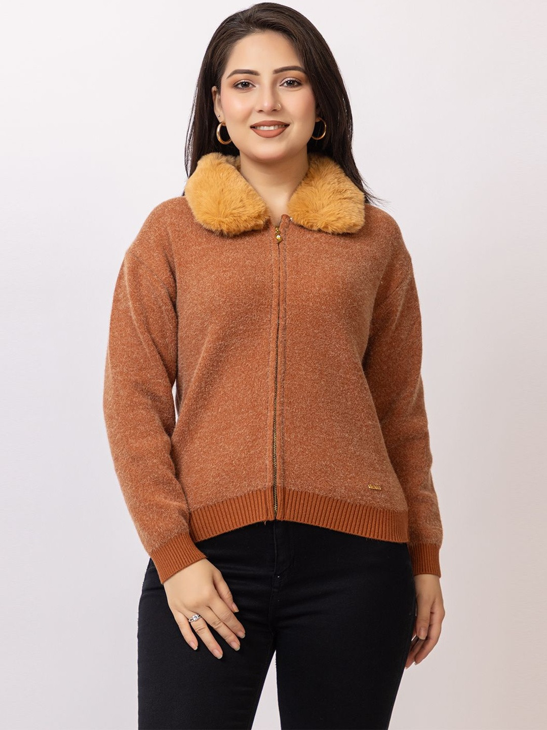 LASOON Woollen Tweed Top