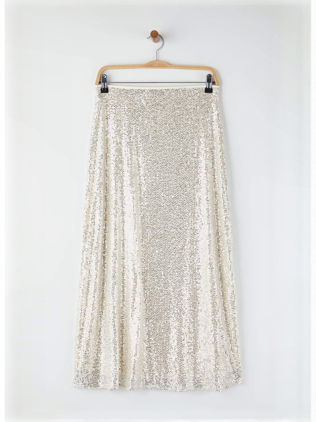 Trendyol Women Embellished Sequined Flared Maxi Skirt