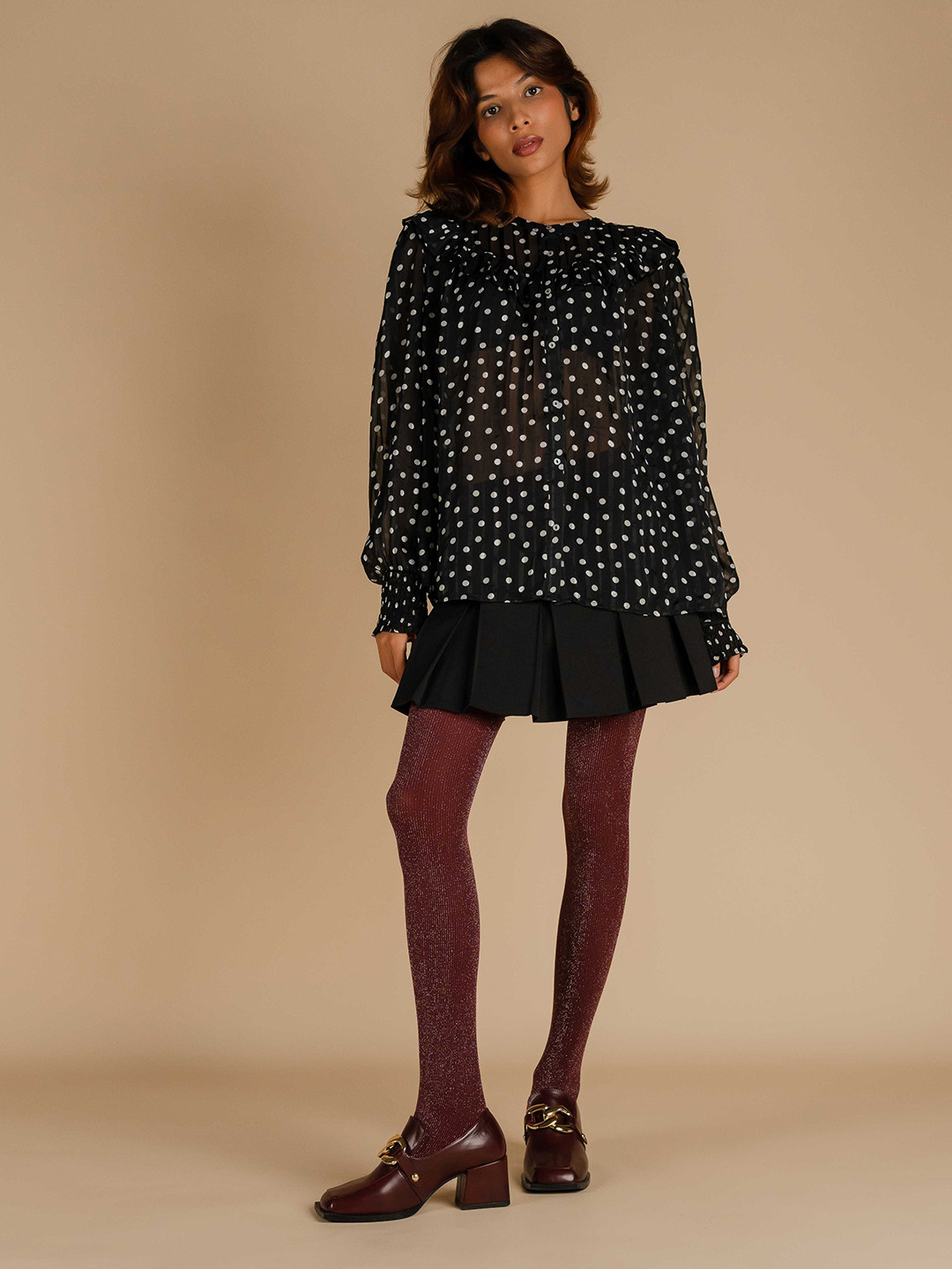 Theater Thigh High Shimmer Opaque Stretchable Stockings