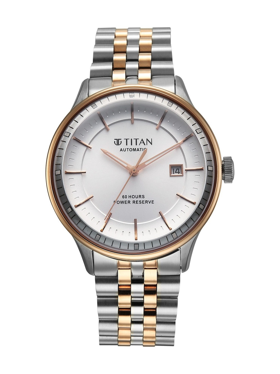 Titan Men's Automatic Weekender Quartz White Round Dial Watch - 90201KM01