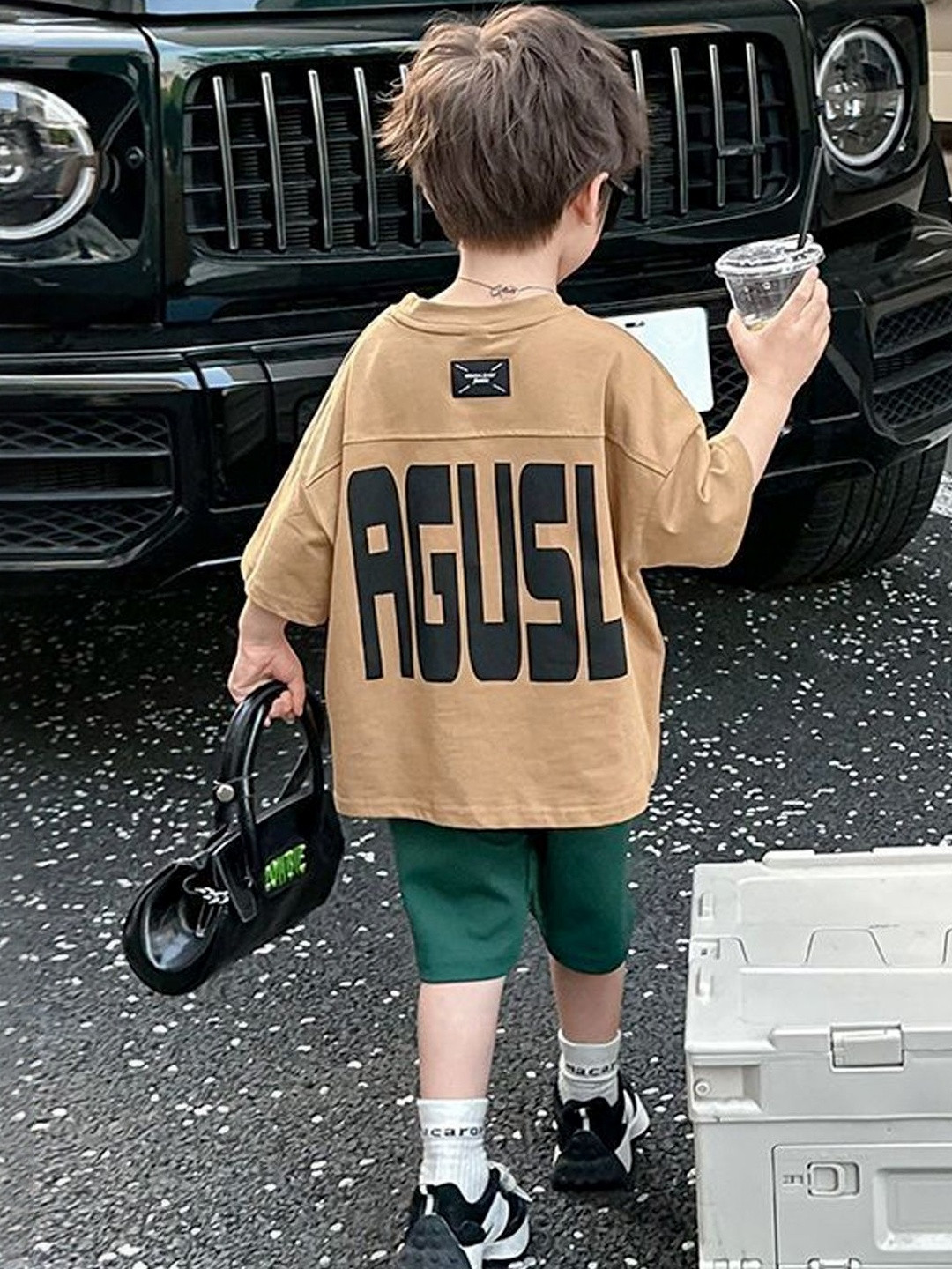 Xsole Infant Boys Printed Round Neck T-shirt With Shorts