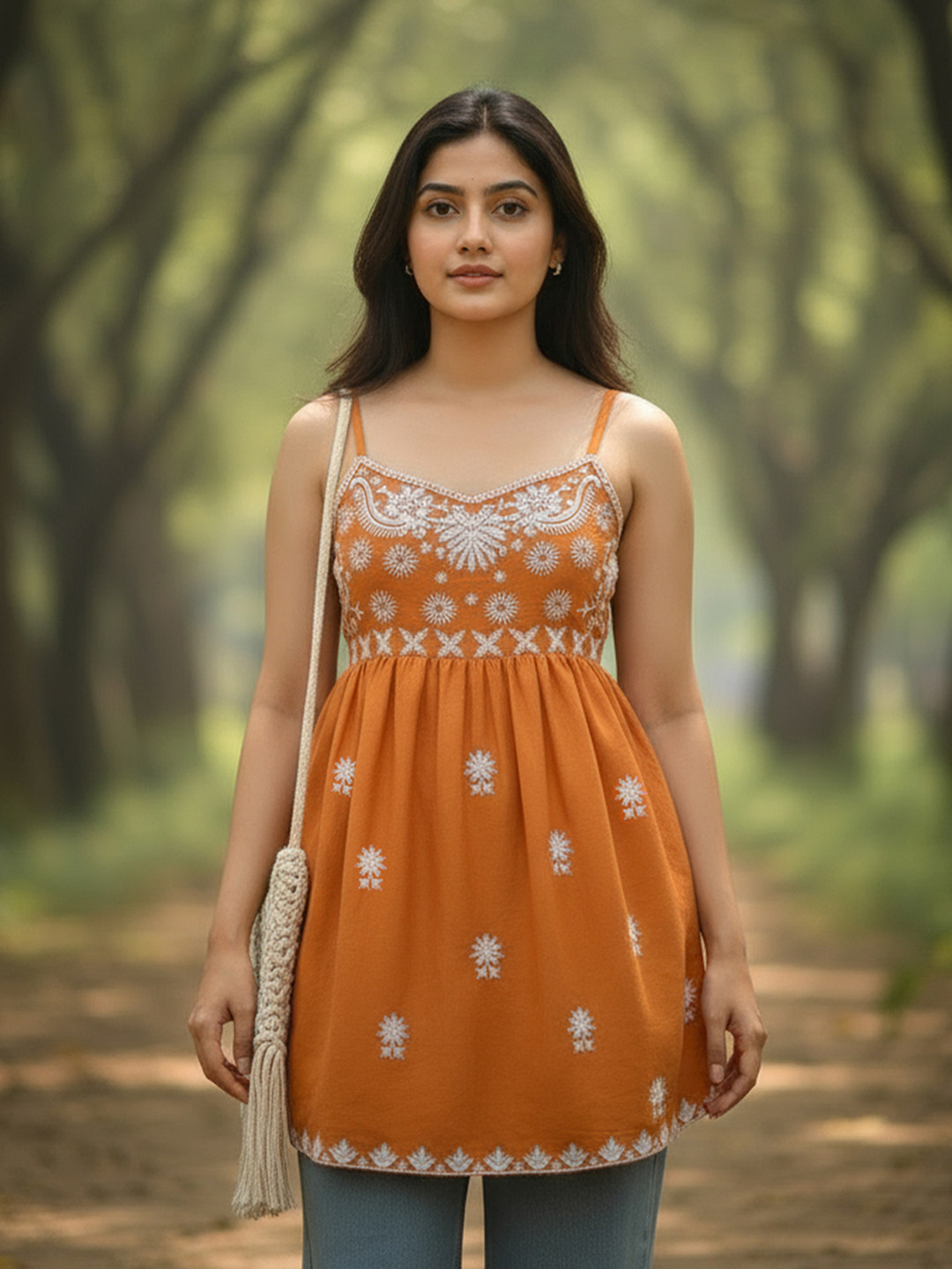KALINI Women Embroidered Halter Neck Indie Prints Kurta