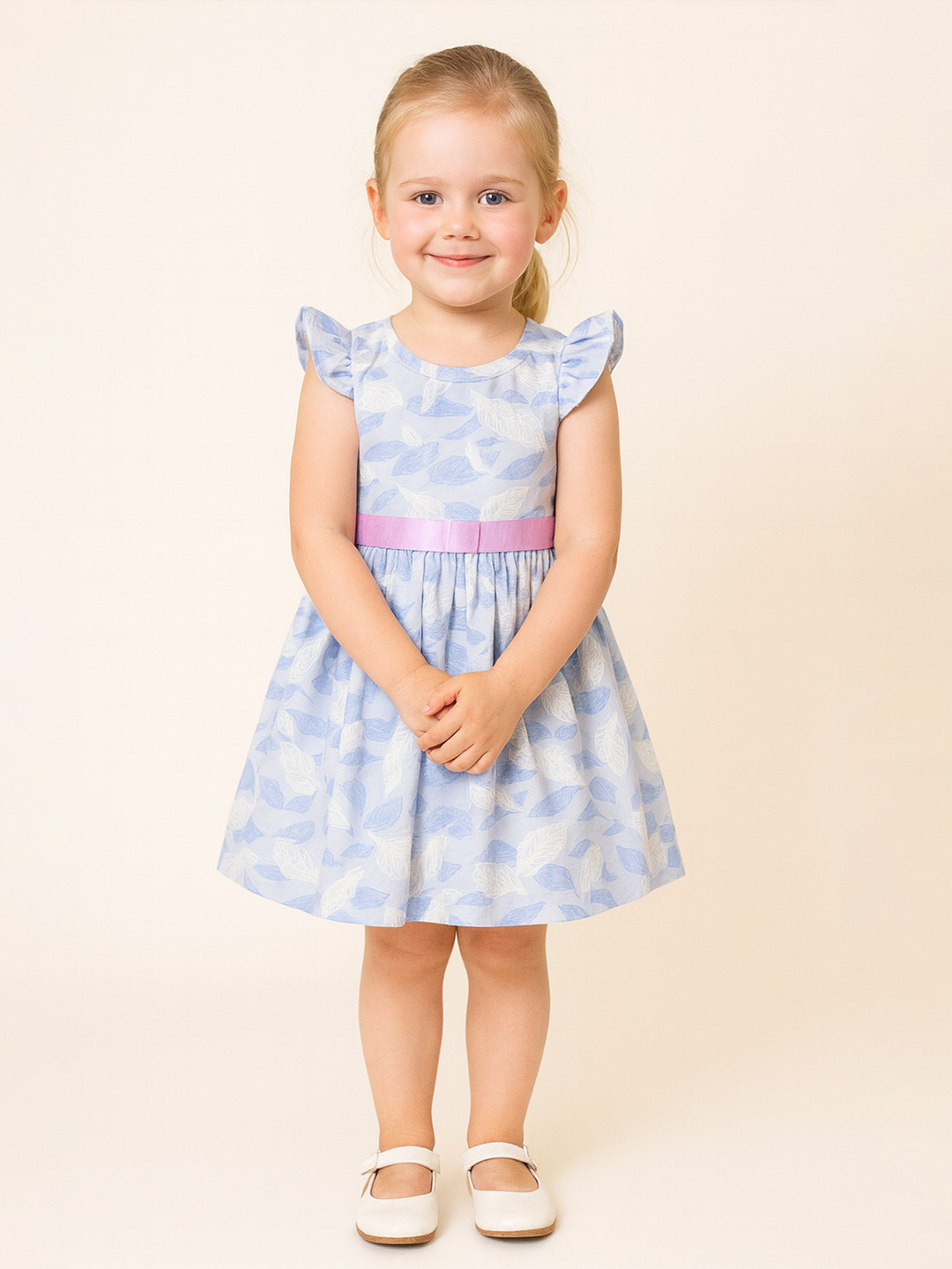 TotzTouch Kids-Girls Purple BLENDED Fit and Flare Dresses