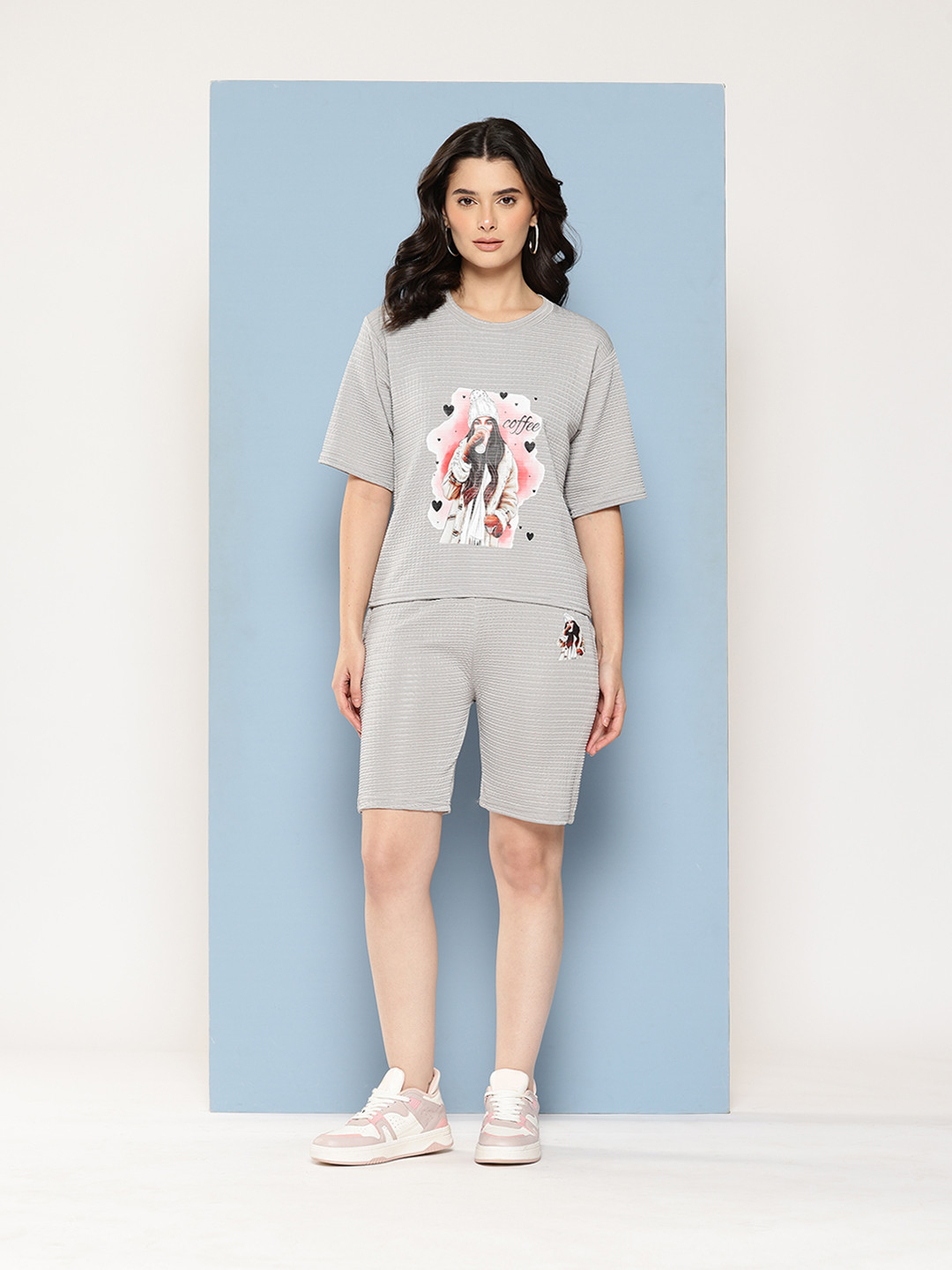 Aarika Conversational Print Textured Co-Ords