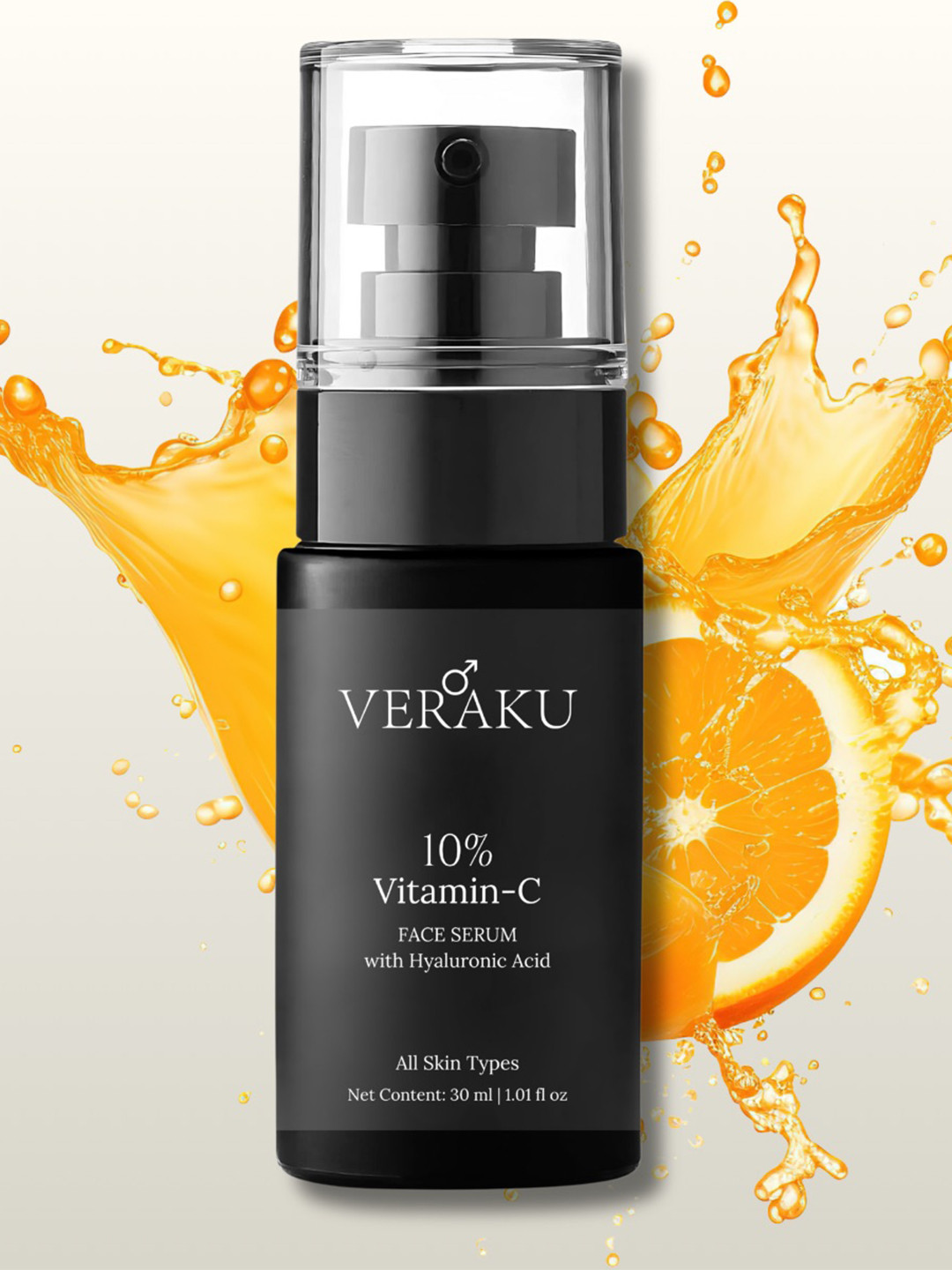 VERAKU Men Vitamin C Face Serum With Hyaluronic Acid- 30 ml