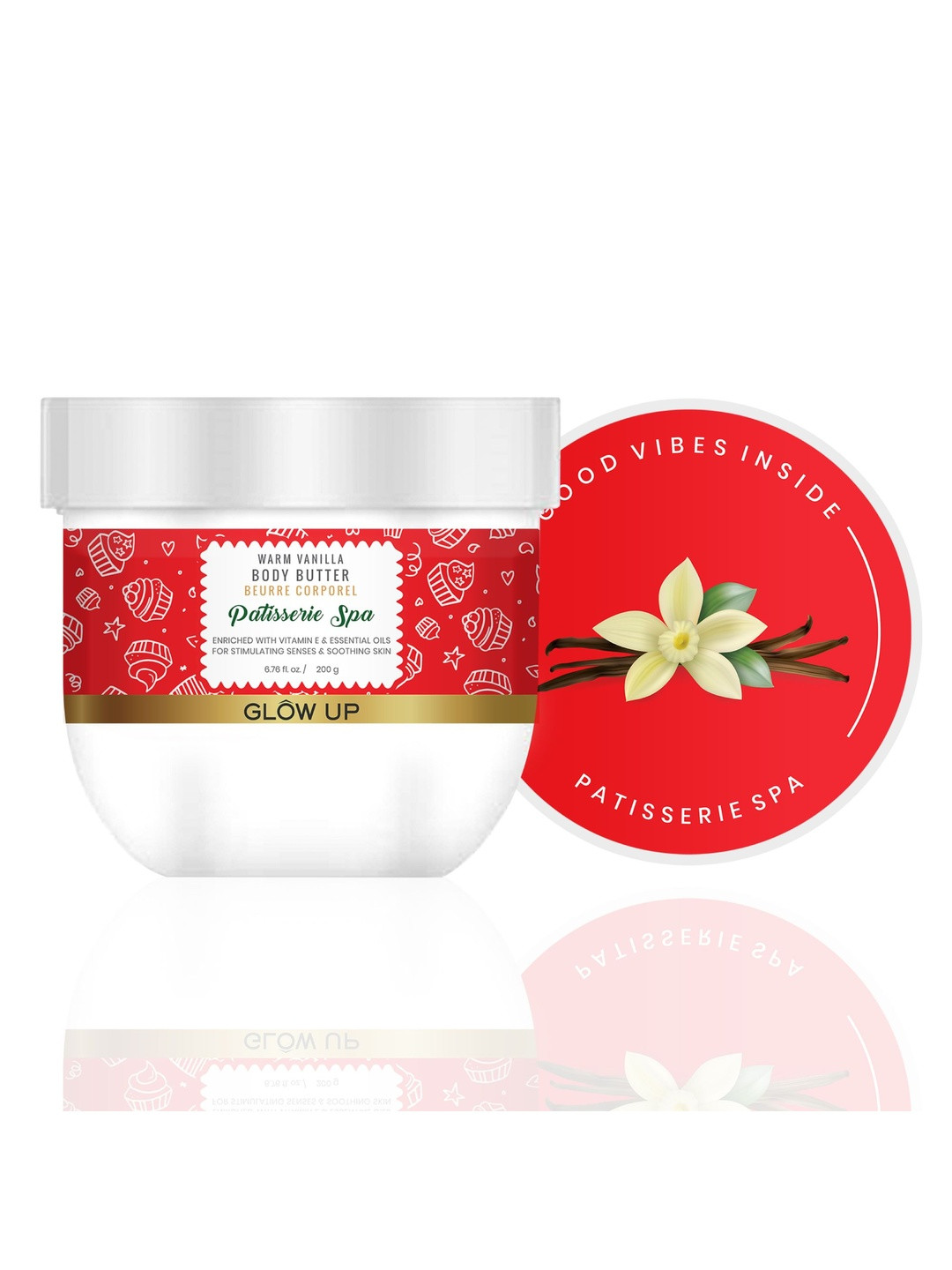 GLOW UP Patisserie Spa Warm Vanilla Body Butter with Vitamin E & Essential Oils - 200 g