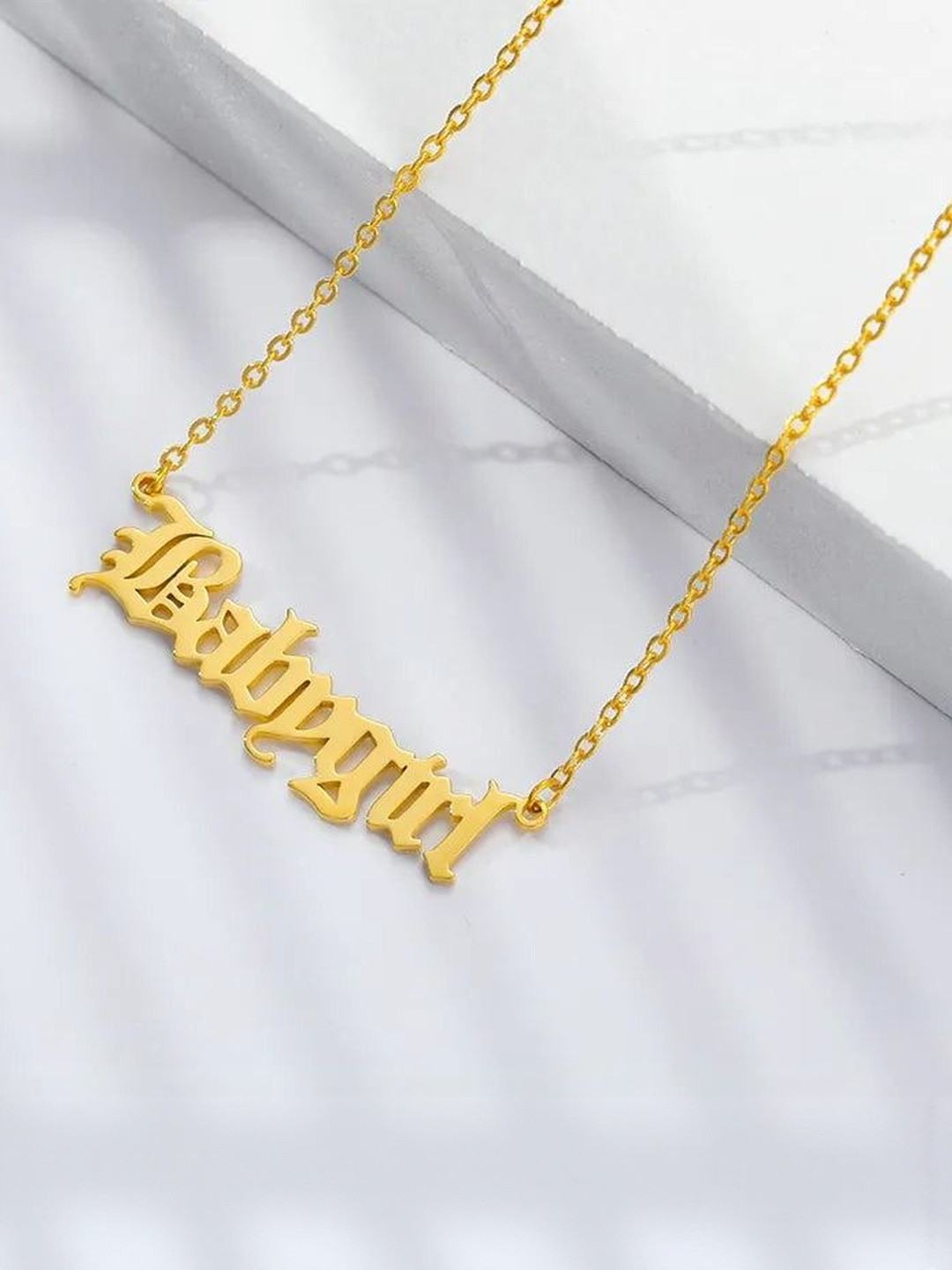 DressBerry Gold-Plated Babygirl Alphabet Necklace