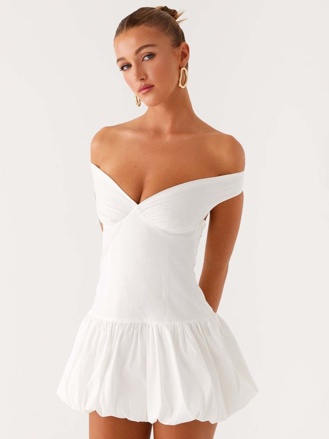LULU & SKY Off-shoulder Mini Bubble Dress