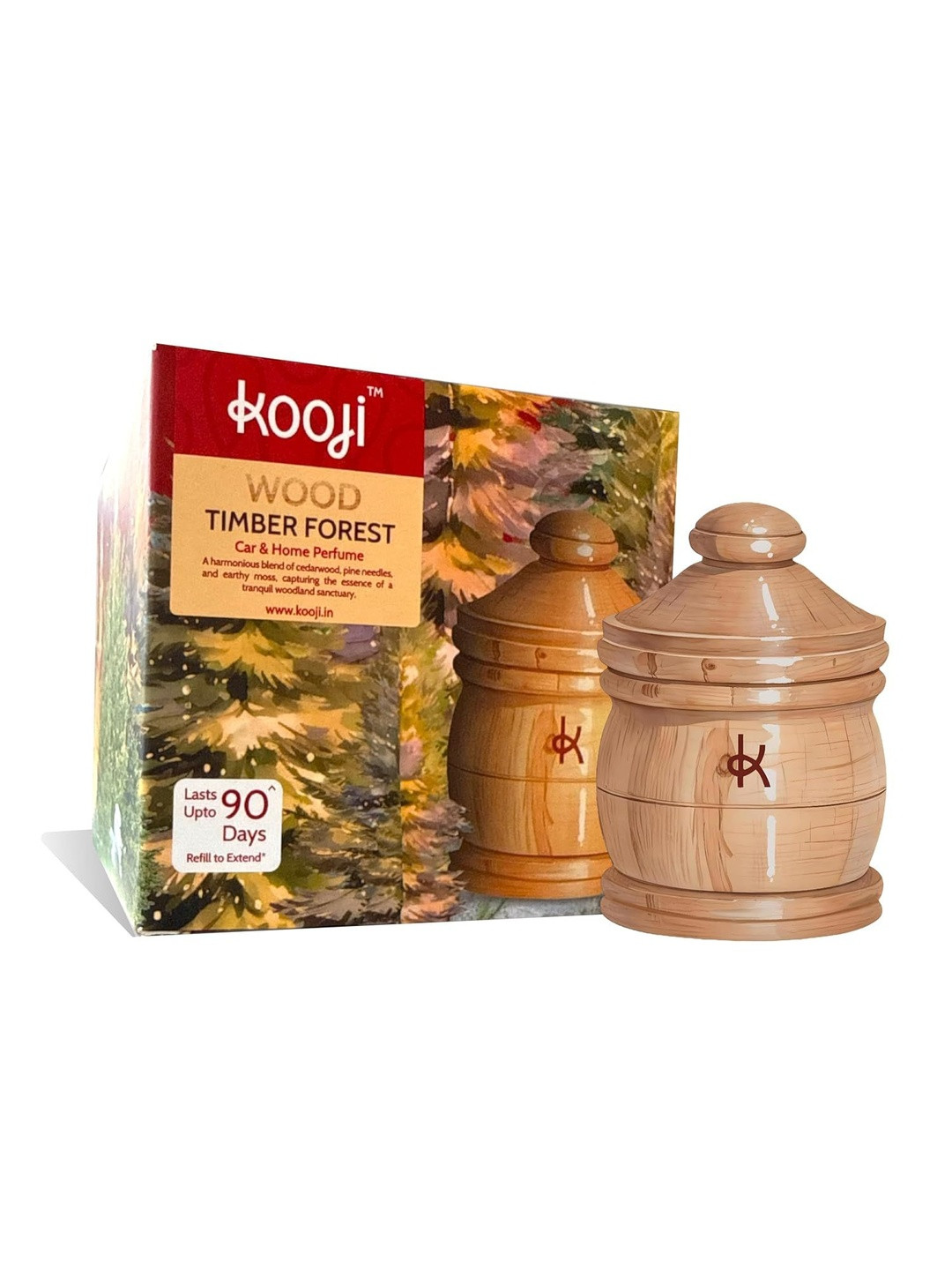 Kooji Red Wooded Timber Forest Car & Home Air Freshener