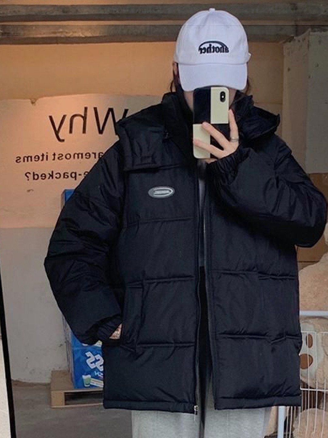 DressBerry Hooded Straight Puffer Jacket