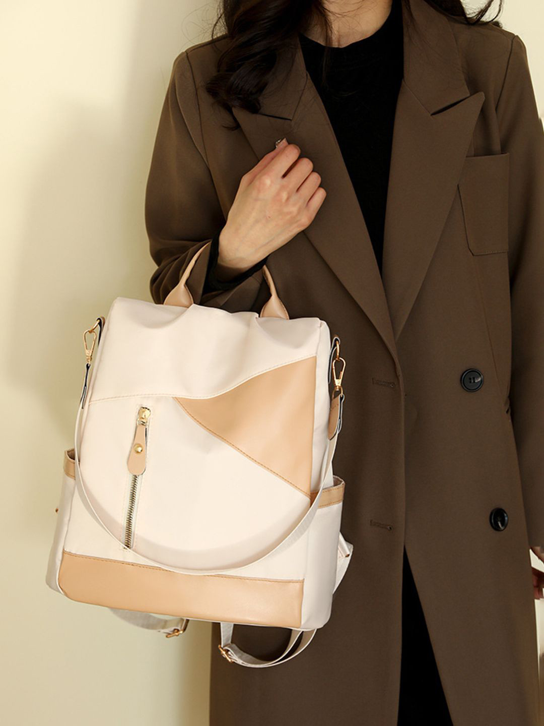 StyleCast Women Colourblocked Contrast Detail Small Backpack