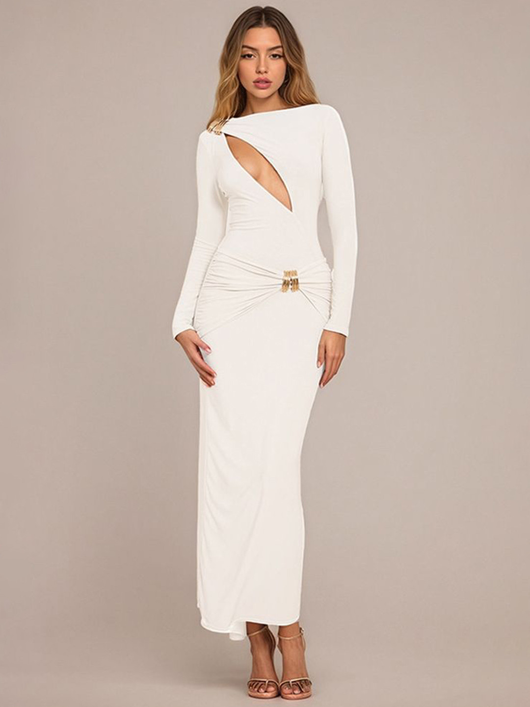 LULU & SKY Women Cut-out Front Maxi Dress