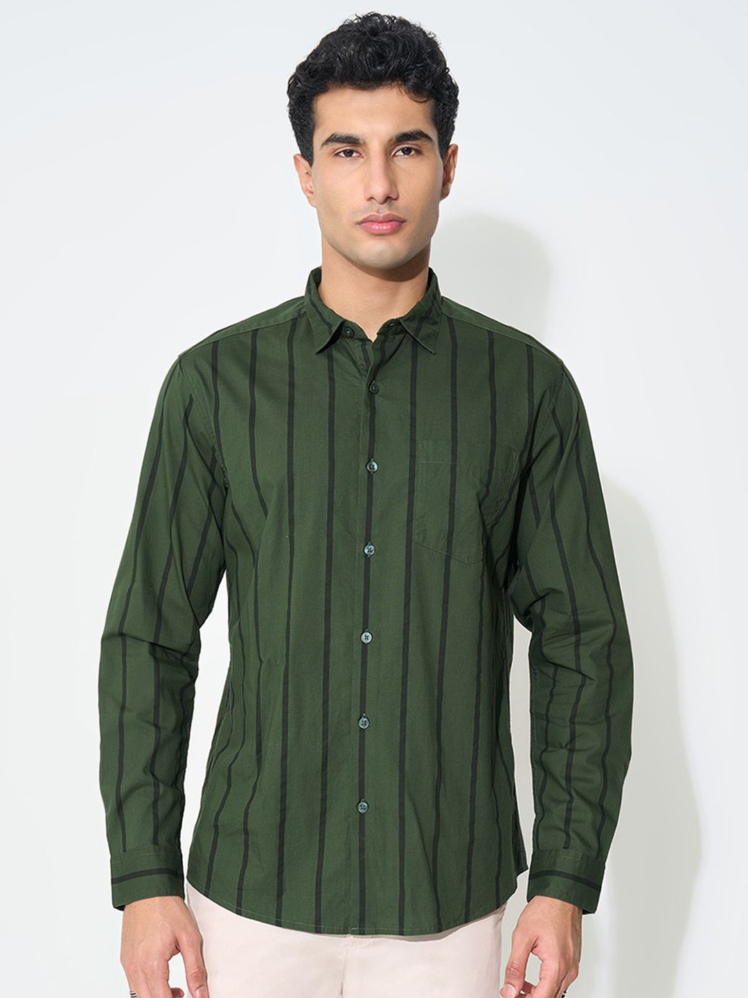 Peregrine by Pantaloons Men Striped Casual Shirt